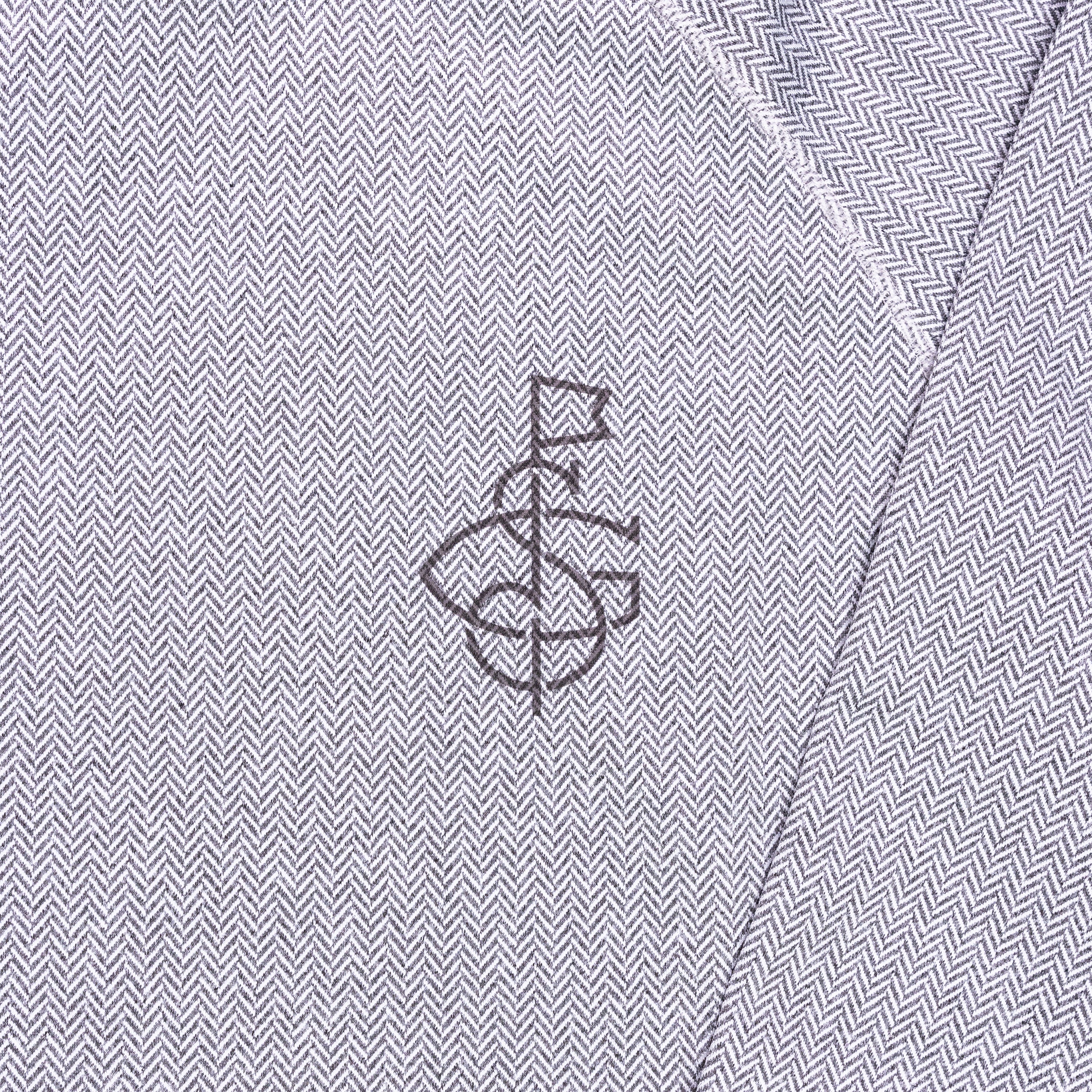 Seamus x Field Day Herringbone Jaquard Hoodie - Light Grey - Image 2